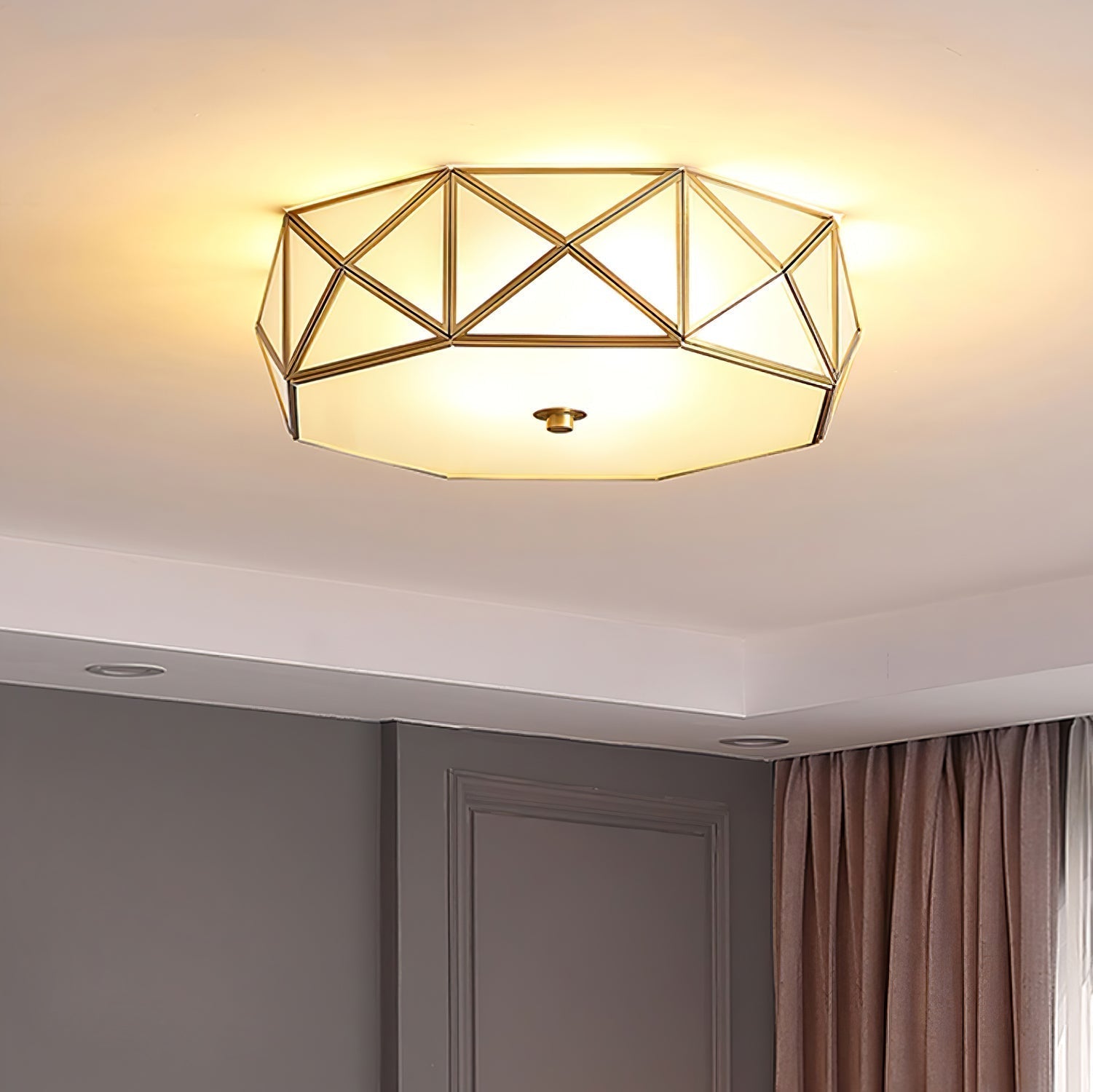 Geometric Shaped Flush Ceiling Light by FIFTH & BEAM — product view 2