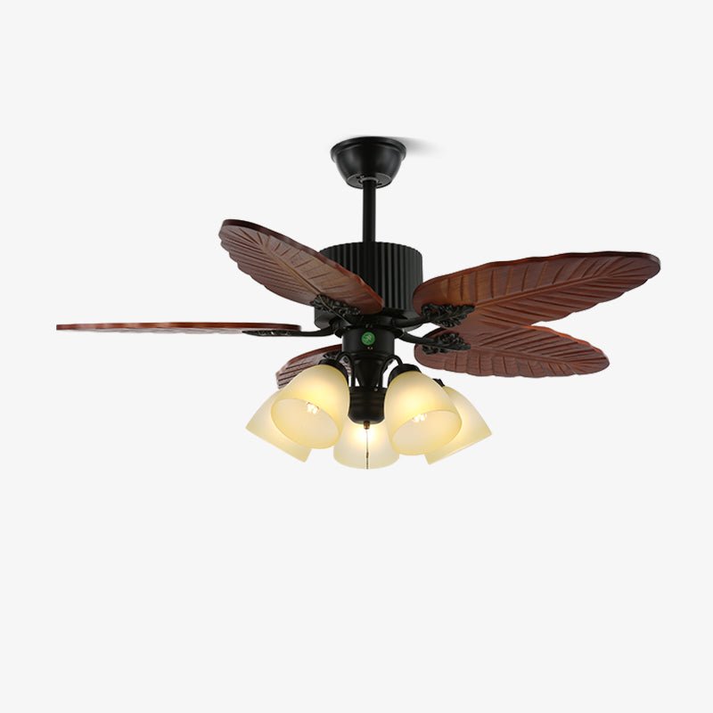 Banana Wood Leaves Ceiling Fan Light by FIFTH & BEAM — product view 10