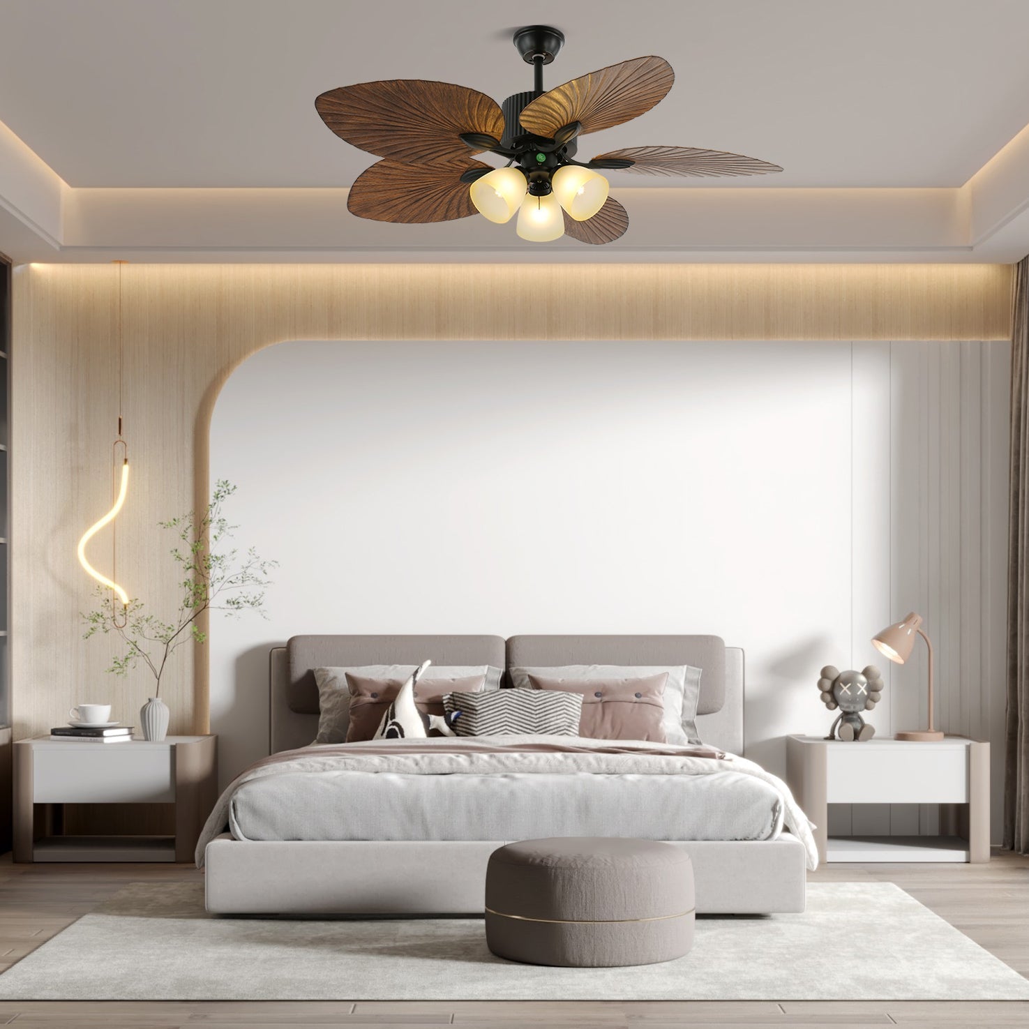 Banana Leaves Ceiling Fan Light by FIFTH & BEAM — product view 24