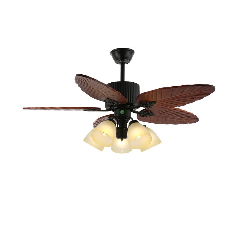 Banana Wood Leaves Ceiling Fan Light by FIFTH & BEAM — product view 4