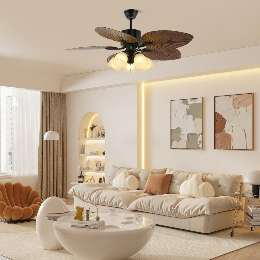 Banana Leaves Ceiling Fan Light by FIFTH & BEAM — product view 12