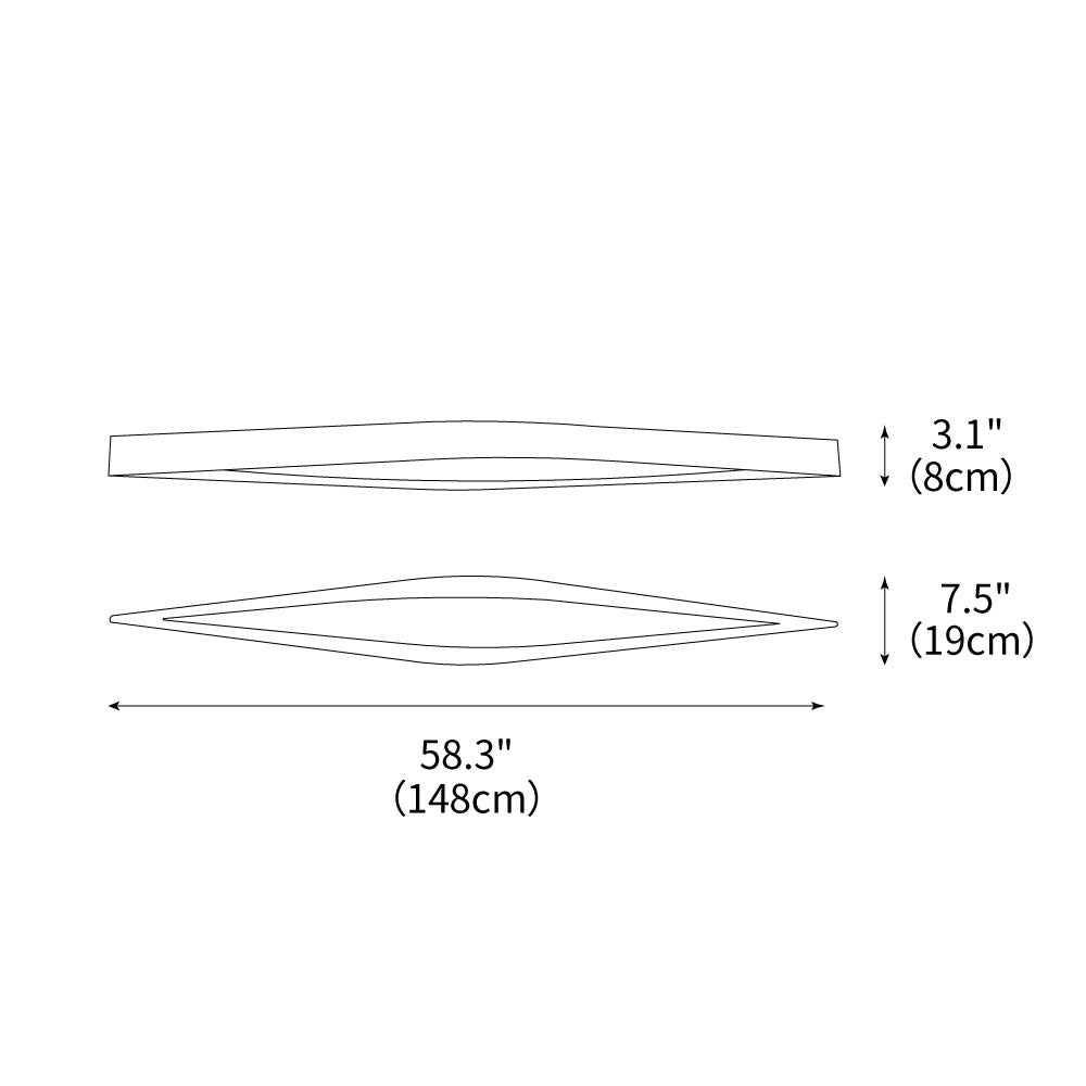 Horizon Linear Wood Ceiling Lamp 58.3" by FIFTH & BEAM — product view 3