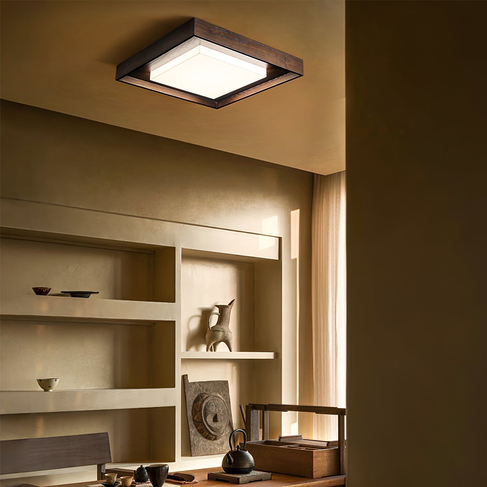 Kurin Wood Frame Ceiling Light by FIFTH & BEAM — product view 11