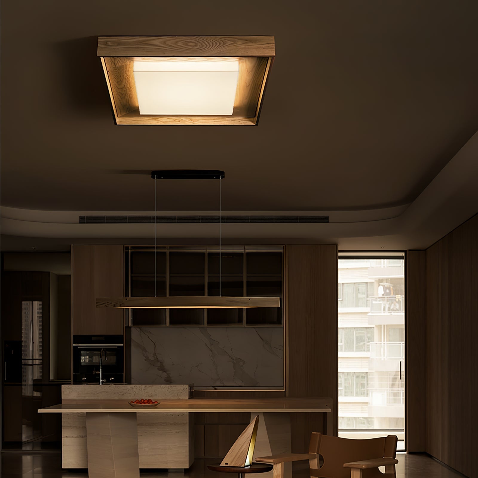 Kurin Wood Frame Ceiling Light by FIFTH & BEAM — product view 10