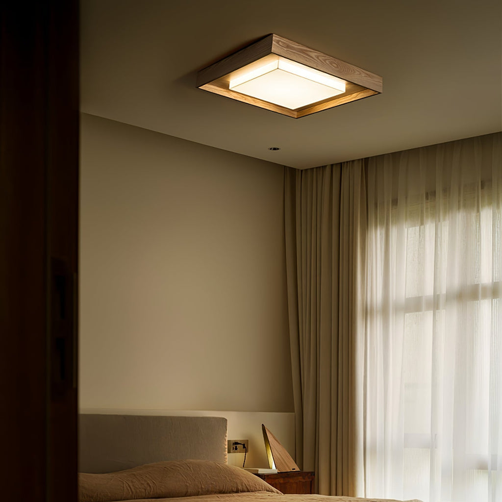 Kurin Wood Frame Ceiling Light by FIFTH & BEAM — product view 3