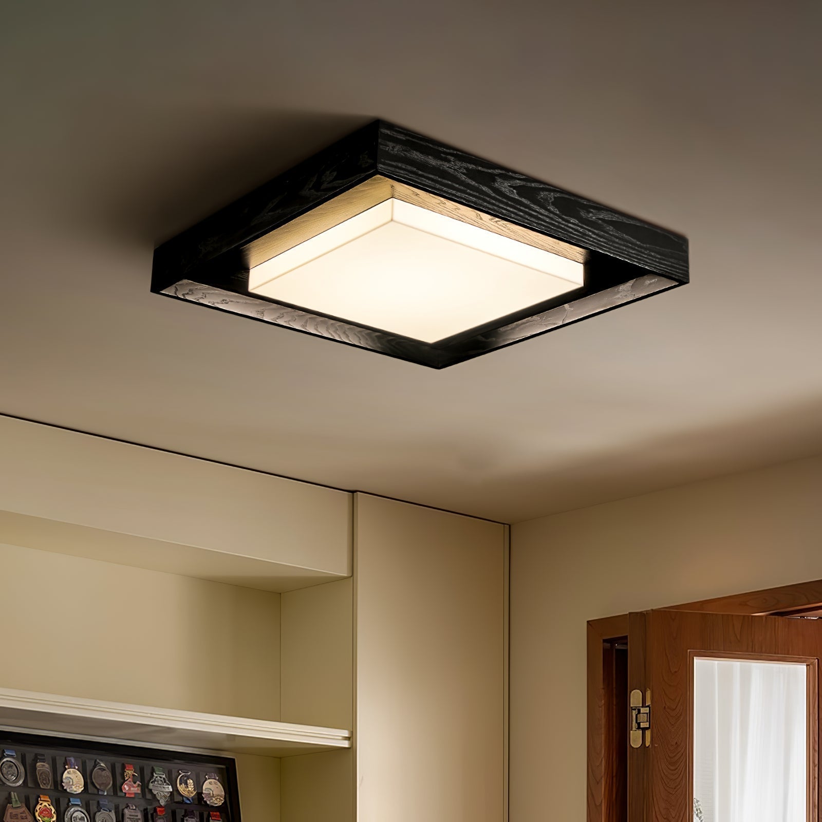 Kurin Wood Frame Ceiling Light by FIFTH & BEAM — product view 2