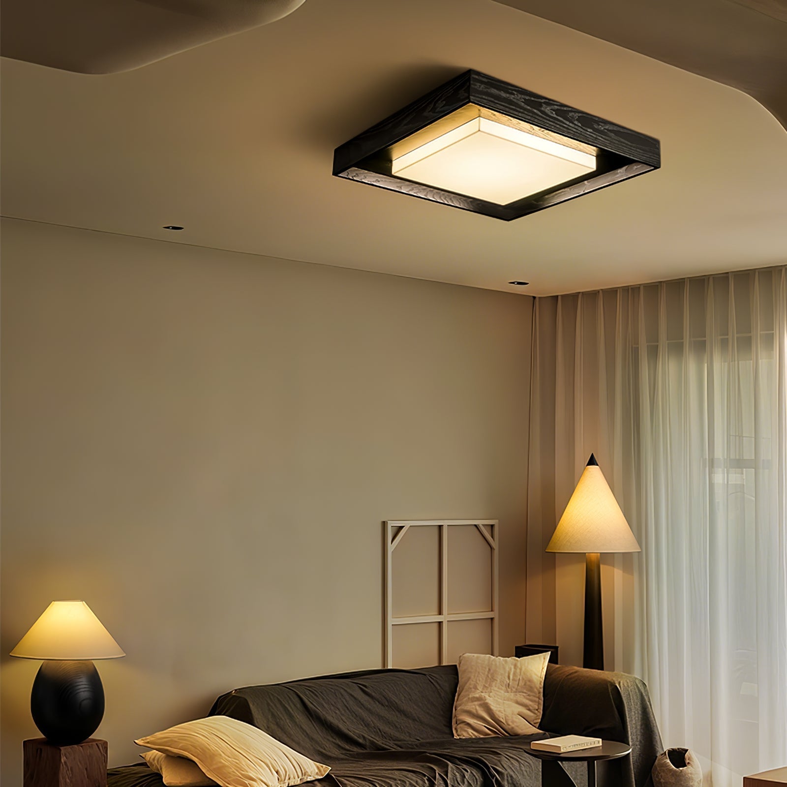 Kurin Wood Frame Ceiling Light by FIFTH & BEAM — product view 12
