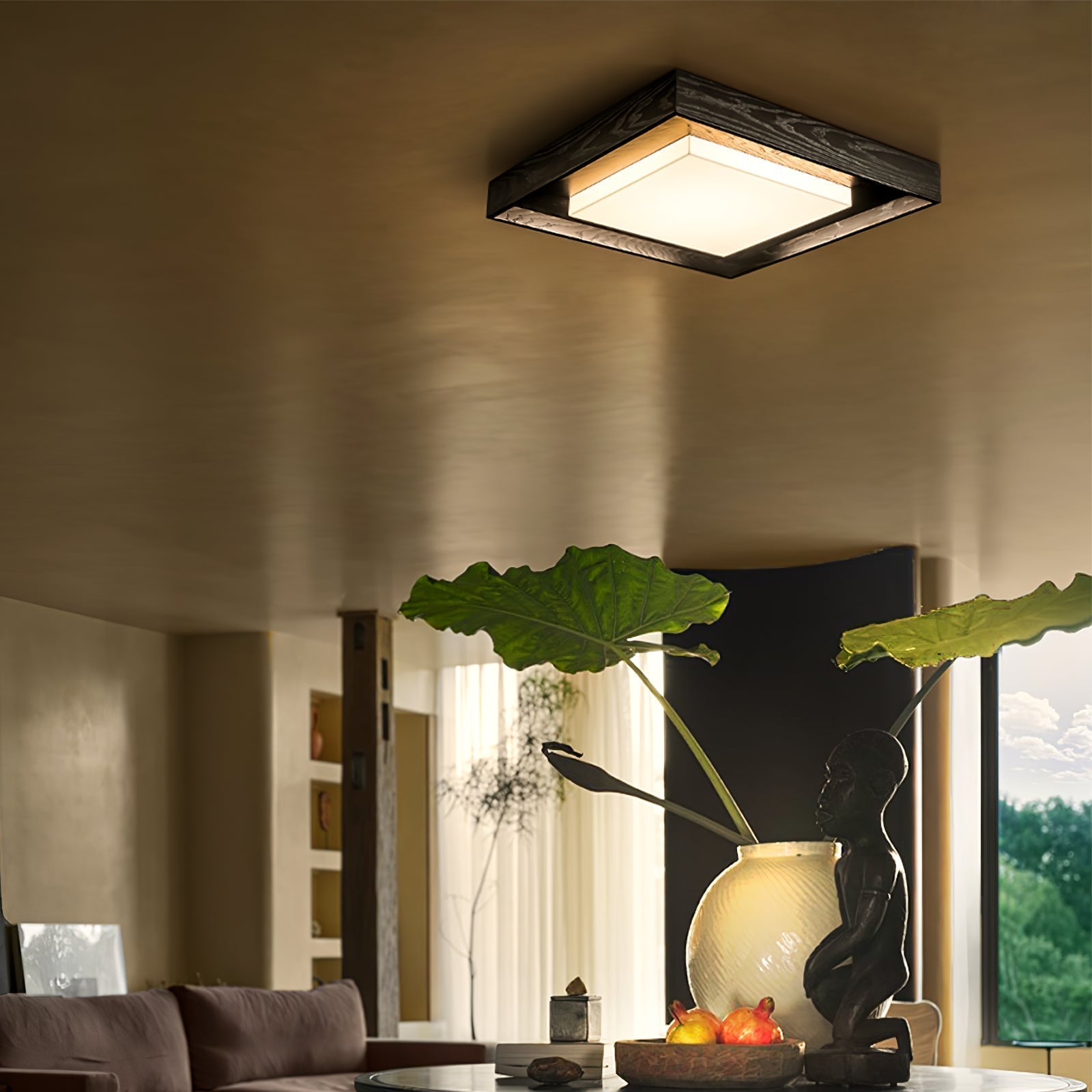Kurin Wood Frame Ceiling Light by FIFTH & BEAM — product view 8