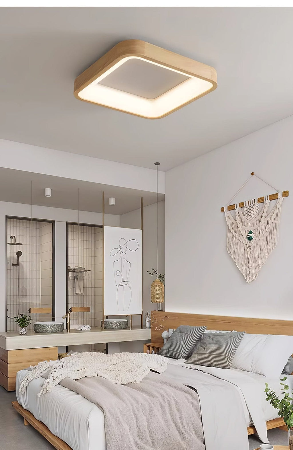 Ligna Square Ceiling Light by FIFTH & BEAM — product view 2