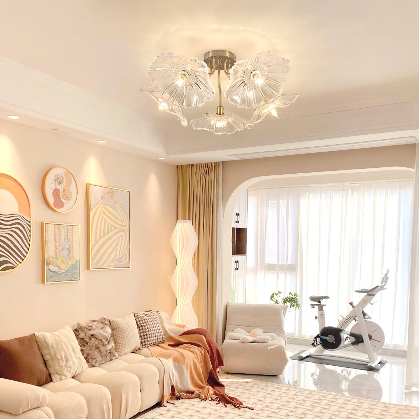 Lotus Leaf Glass Ceiling Lamp by FIFTH & BEAM — product view 5