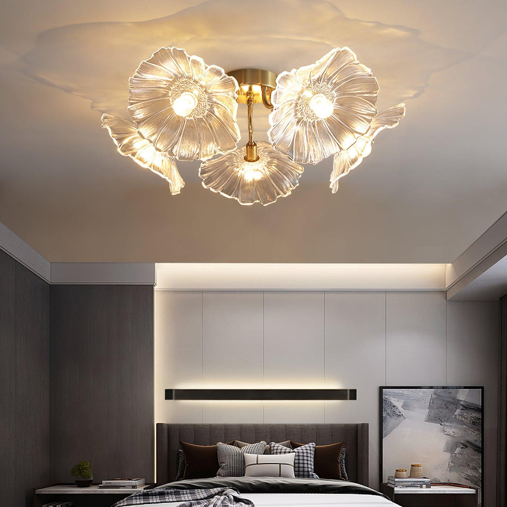 Lotus Leaf Glass Ceiling Lamp by FIFTH & BEAM — product view 6