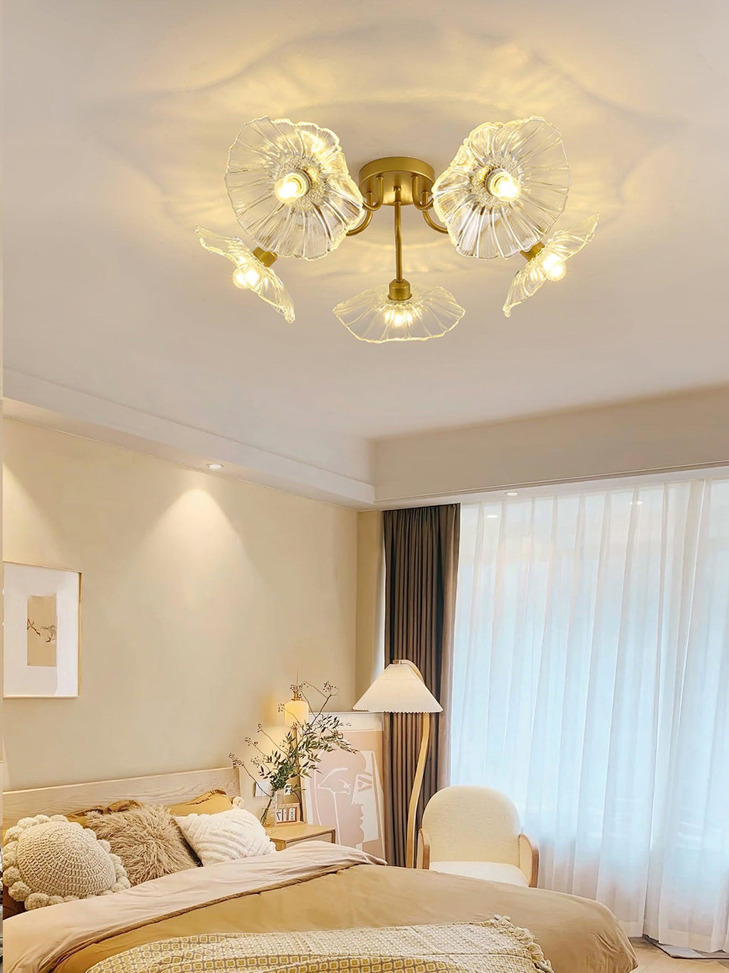 Lotus Leaf Glass Ceiling Lamp by FIFTH & BEAM — product view 10