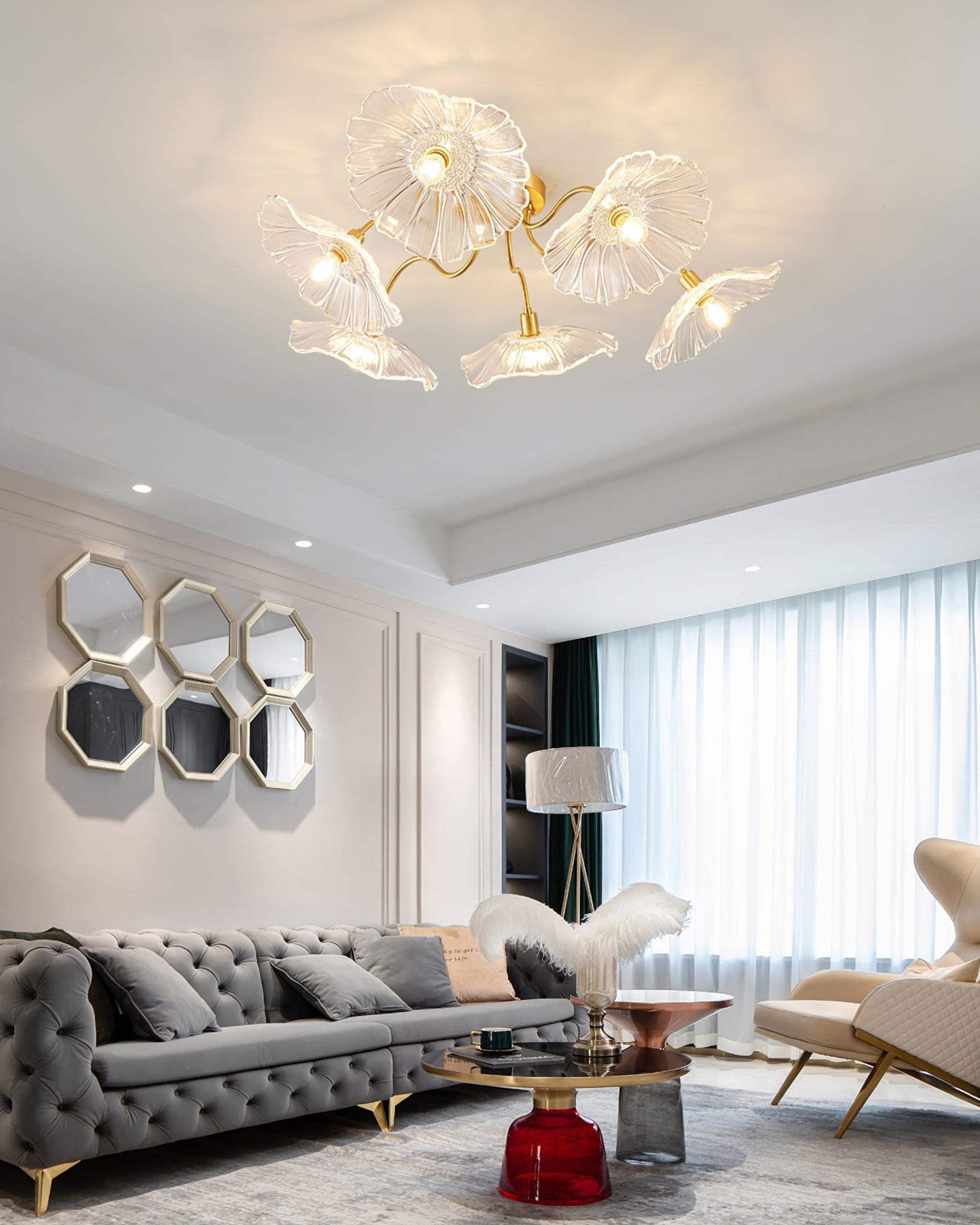 Lotus Leaf Glass Ceiling Lamp by FIFTH & BEAM — product view 23