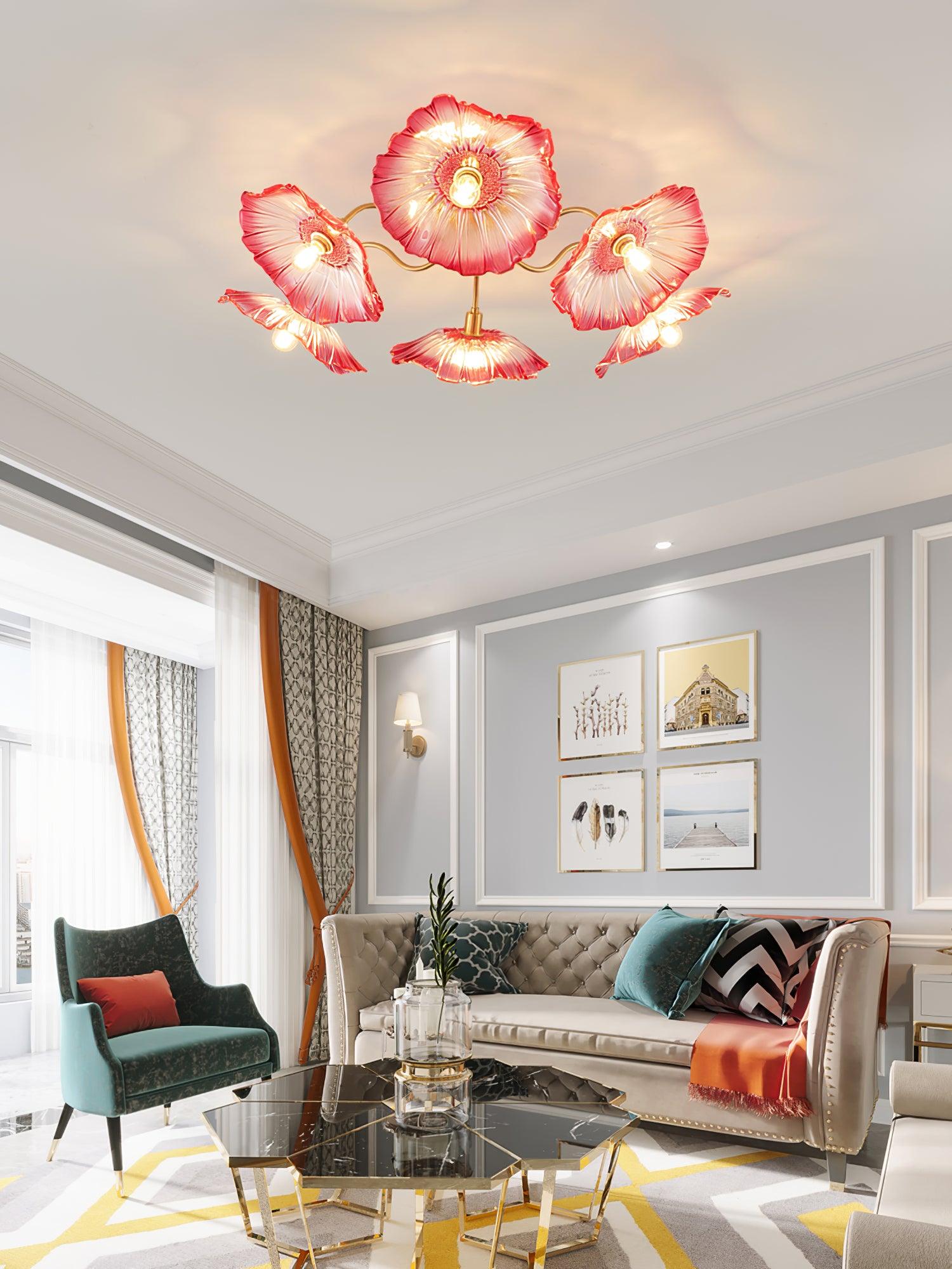 Lotus Leaf Glass Ceiling Lamp by FIFTH & BEAM — product view 24