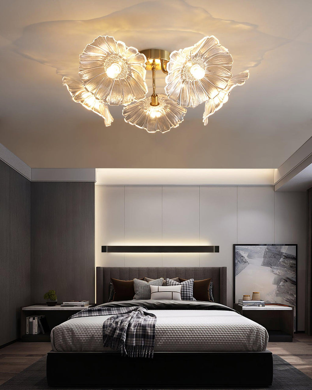 Lotus Leaf Glass Ceiling Lamp by FIFTH & BEAM — product view 25