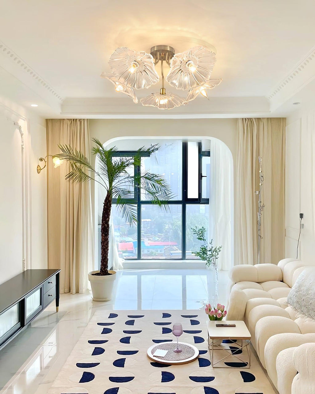 Lotus Leaf Glass Ceiling Lamp by FIFTH & BEAM — product view 30