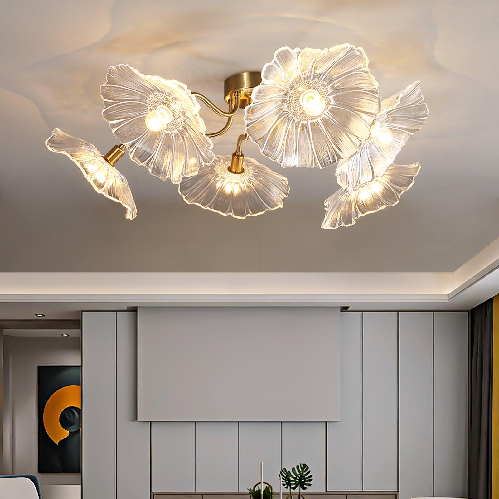 Lotus Leaf Glass Ceiling Lamp by FIFTH & BEAM — product view 2