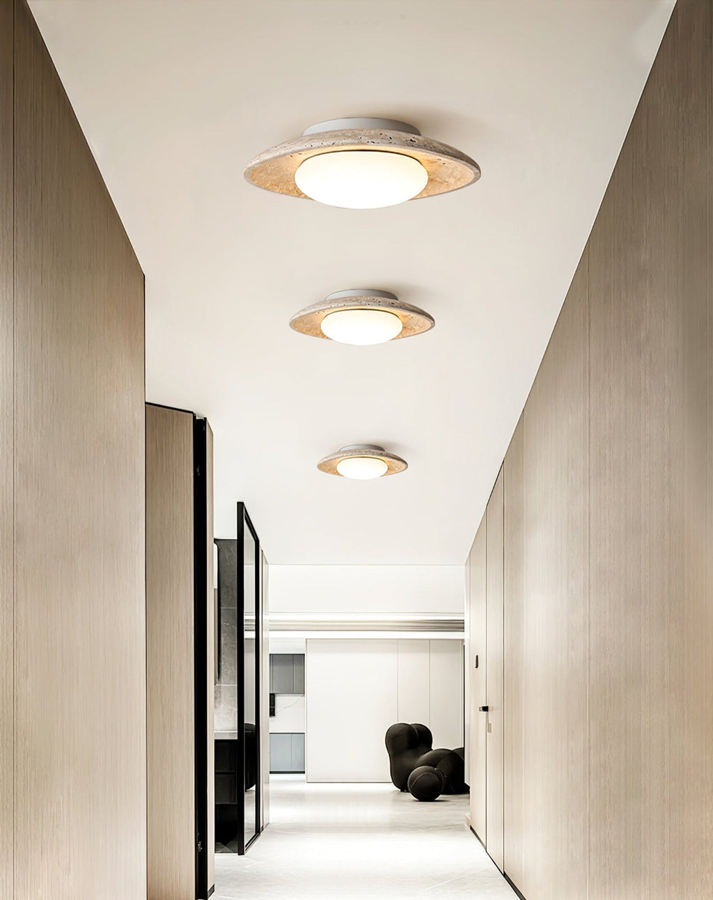 Luma Travertine Ceiling Light by FIFTH & BEAM — product view 2