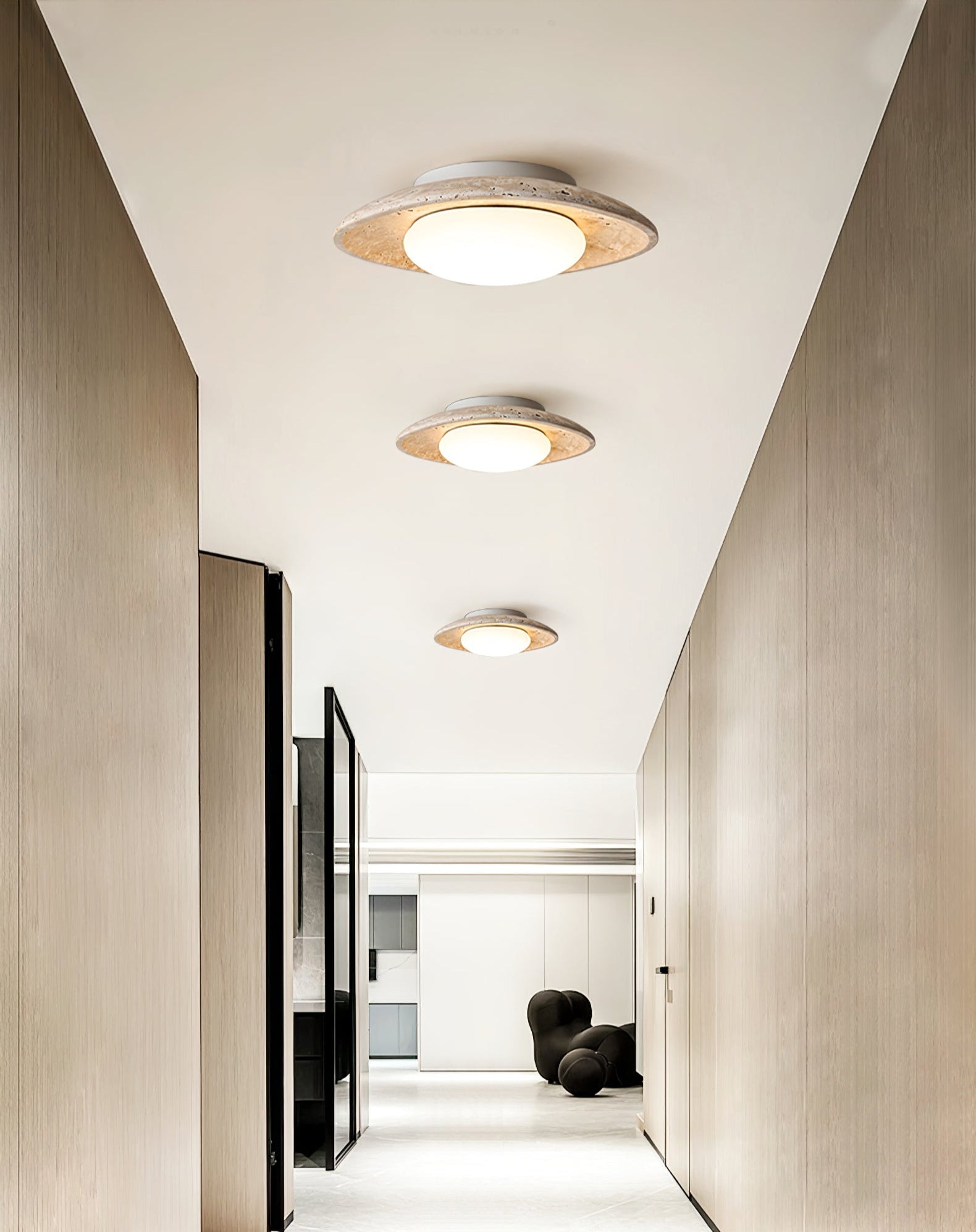 Luma Travertine Ceiling Light by FIFTH & BEAM — product view 2