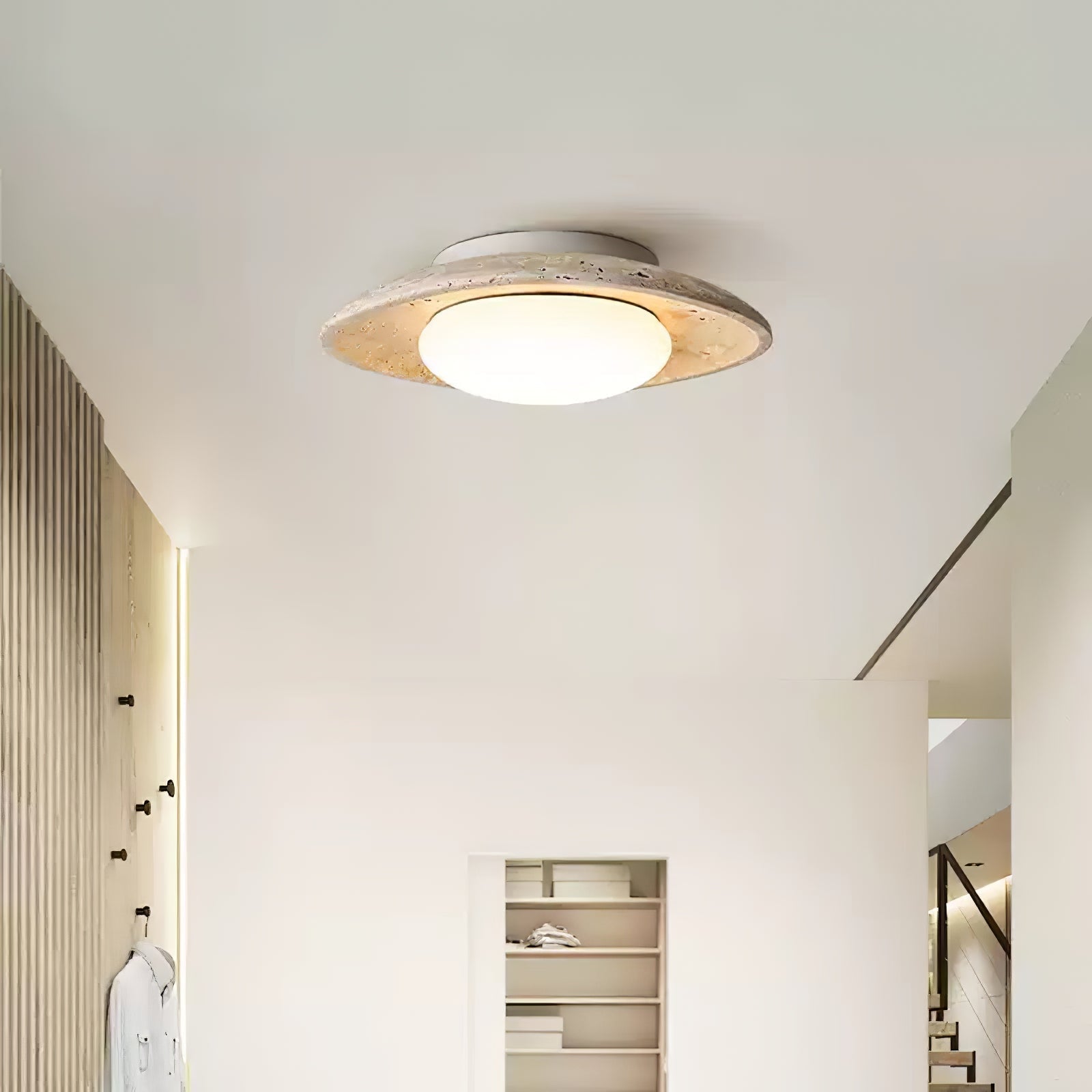 Luma Travertine Ceiling Light by FIFTH & BEAM — product view 6
