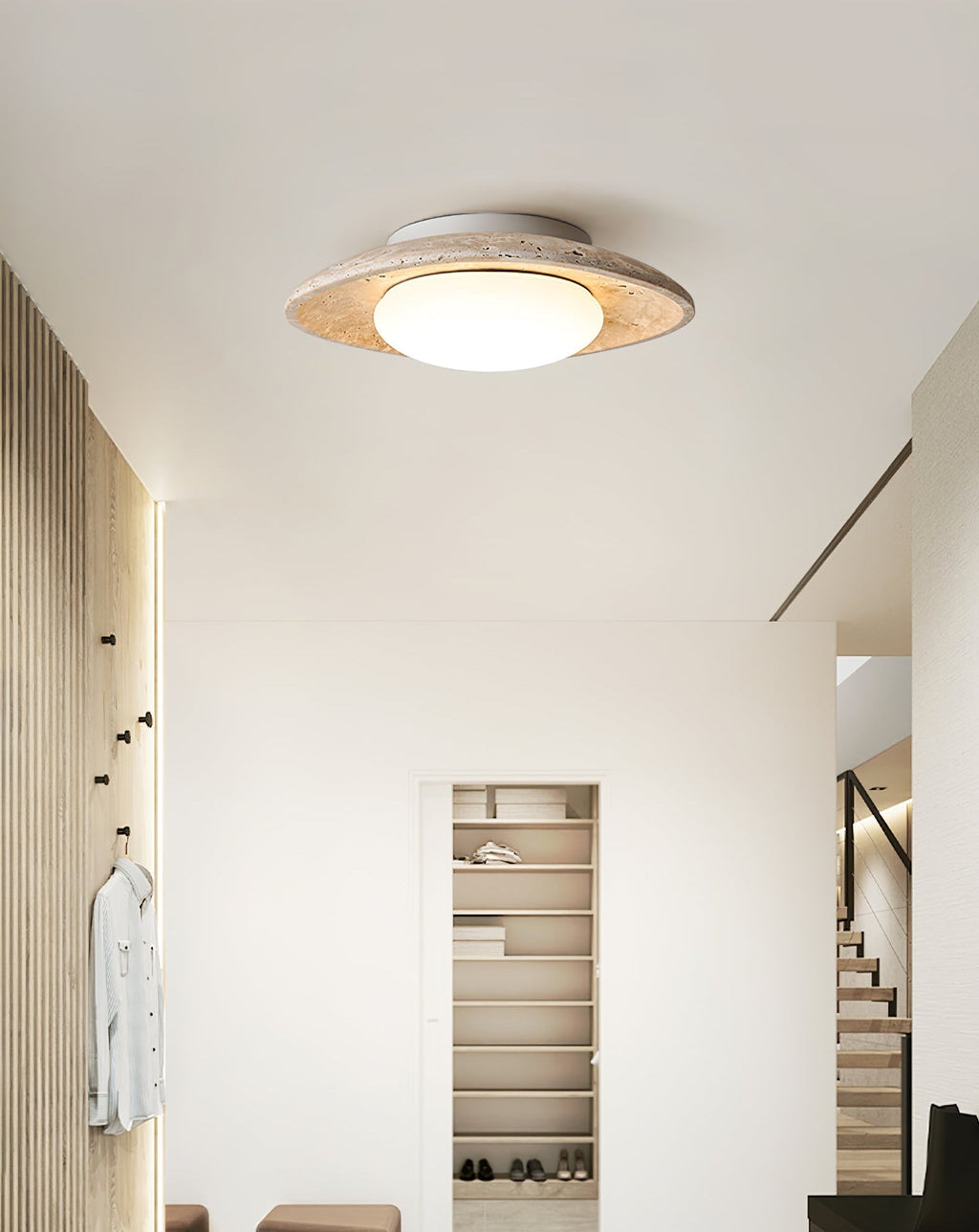 Luma Travertine Ceiling Light by FIFTH & BEAM — product view 7