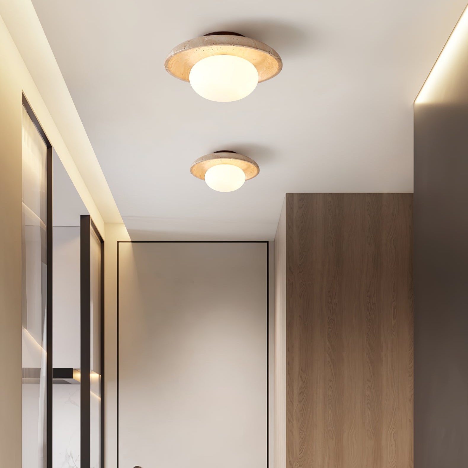 Lunaro Travertine Ceiling Lamp by FIFTH & BEAM — product view 8