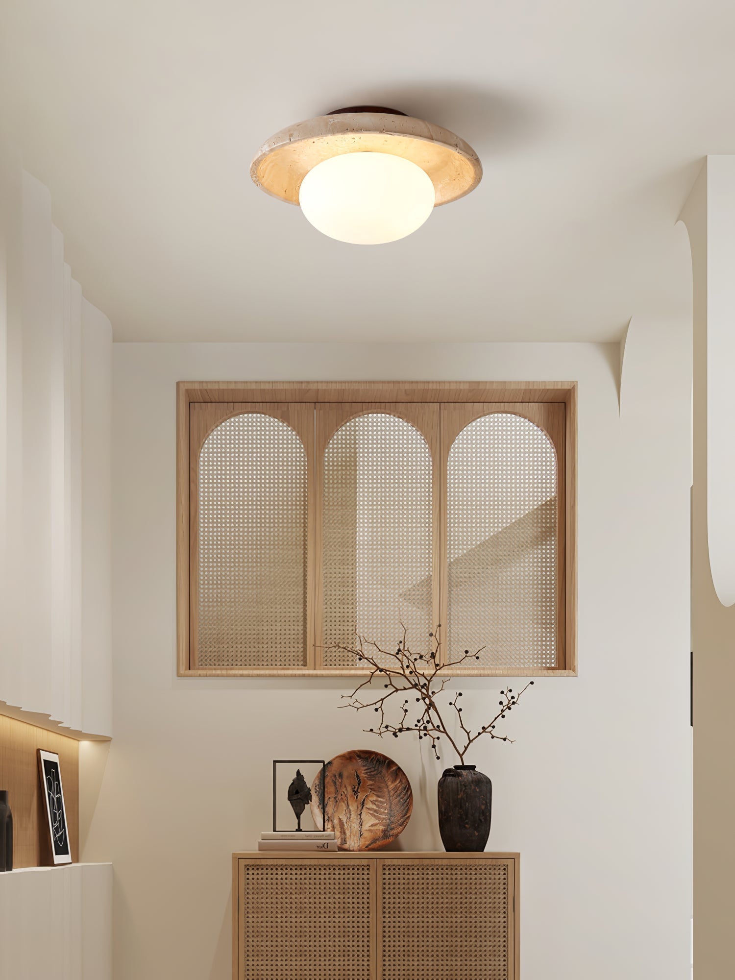 Lunaro Travertine Ceiling Lamp by FIFTH & BEAM — product view 2