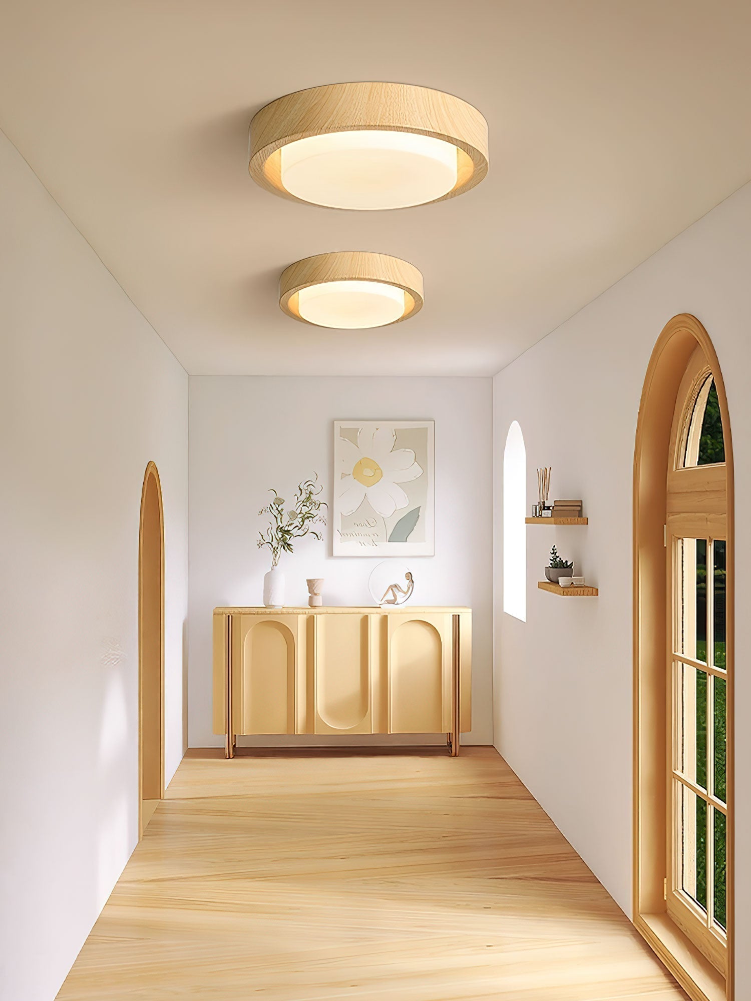 Lunor Wood Ring Ceiling Light by FIFTH & BEAM — product view 20