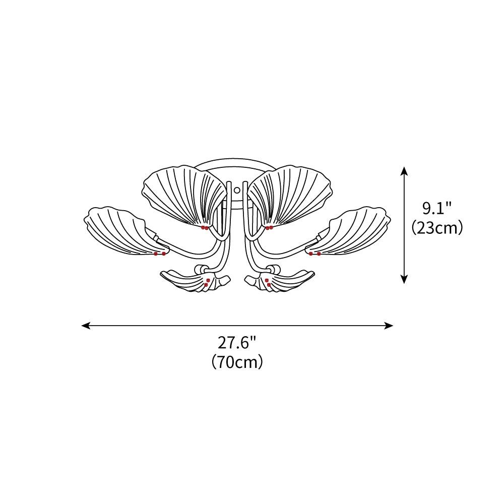 Luxury Shell Brass Ceiling Lamp by FIFTH & BEAM — product view 3