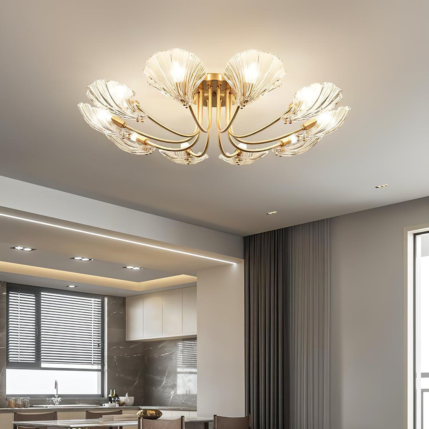 Luxury Shell Brass Ceiling Lamp by FIFTH & BEAM — product view 7