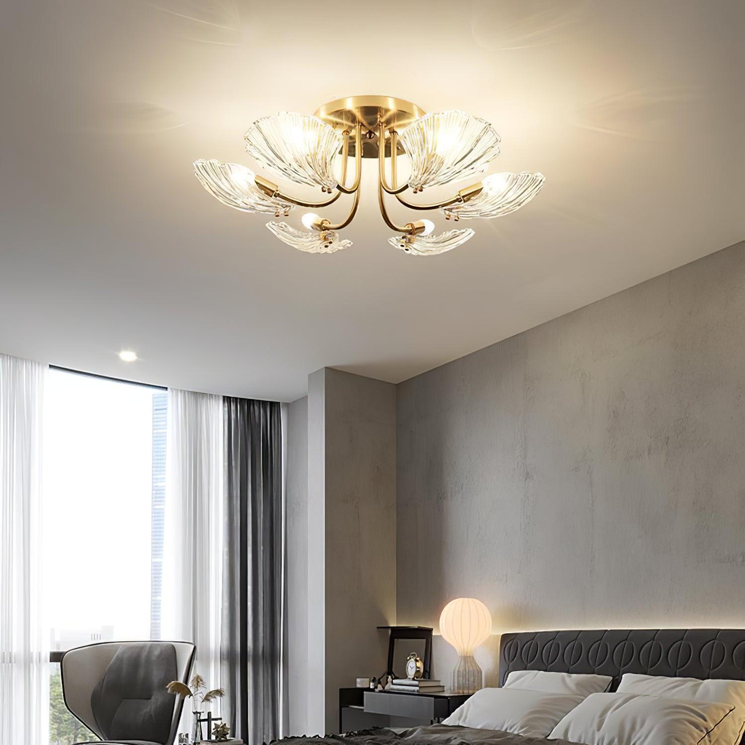 Luxury Shell Brass Ceiling Lamp by FIFTH & BEAM — product view 8