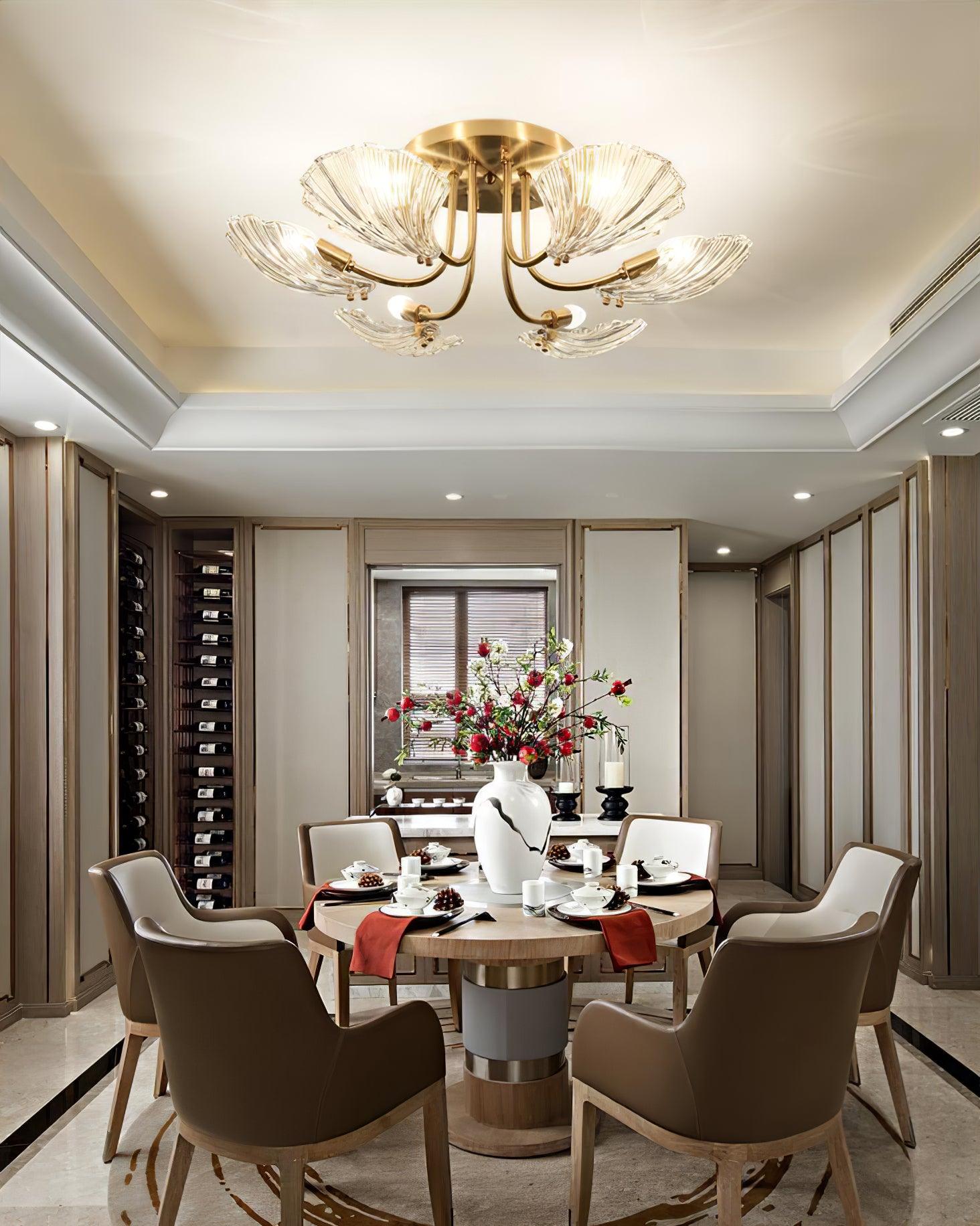 Luxury Shell Brass Ceiling Lamp by FIFTH & BEAM — product view 9