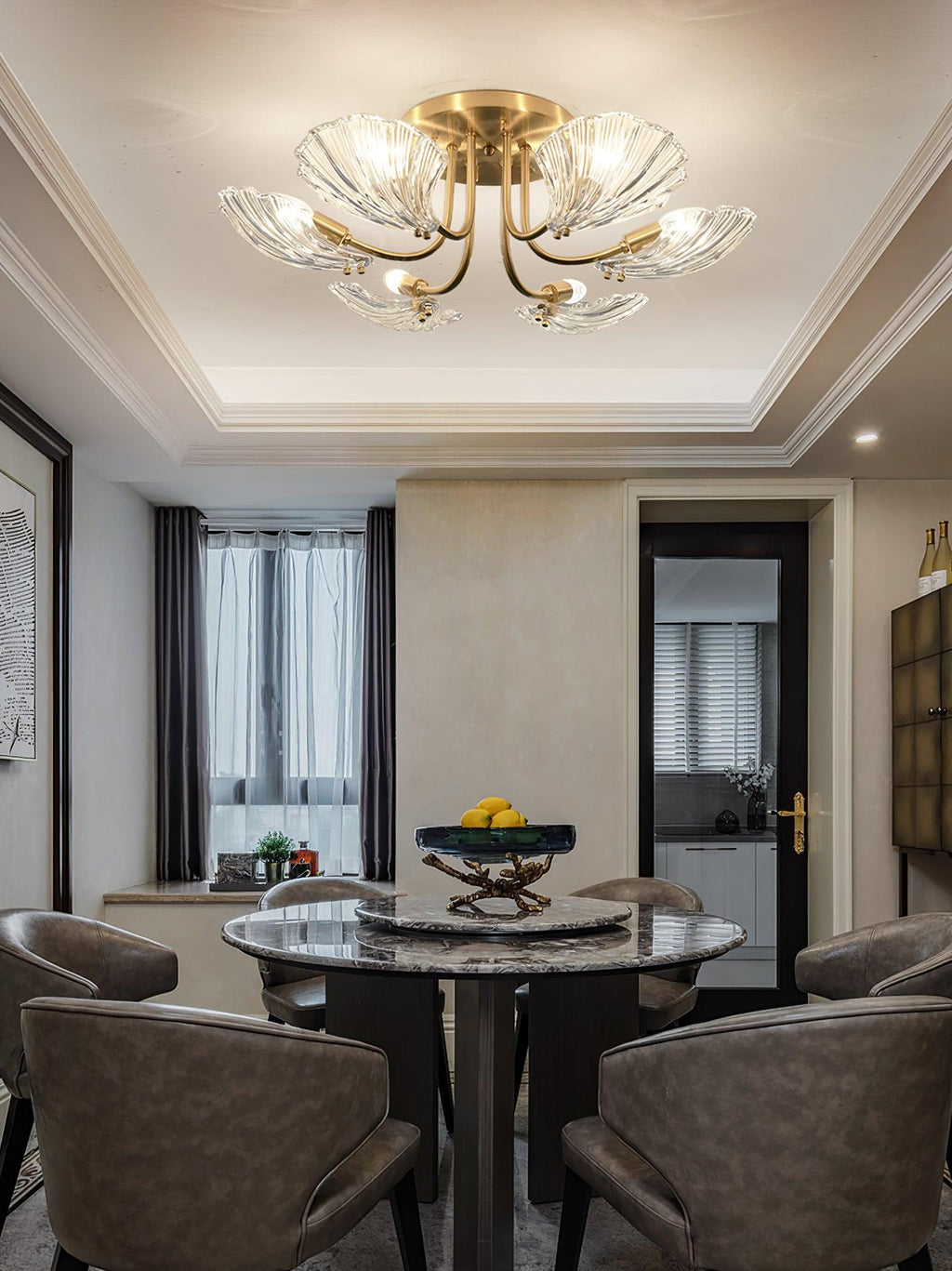 Luxury Shell Brass Ceiling Lamp by FIFTH & BEAM — product view 11