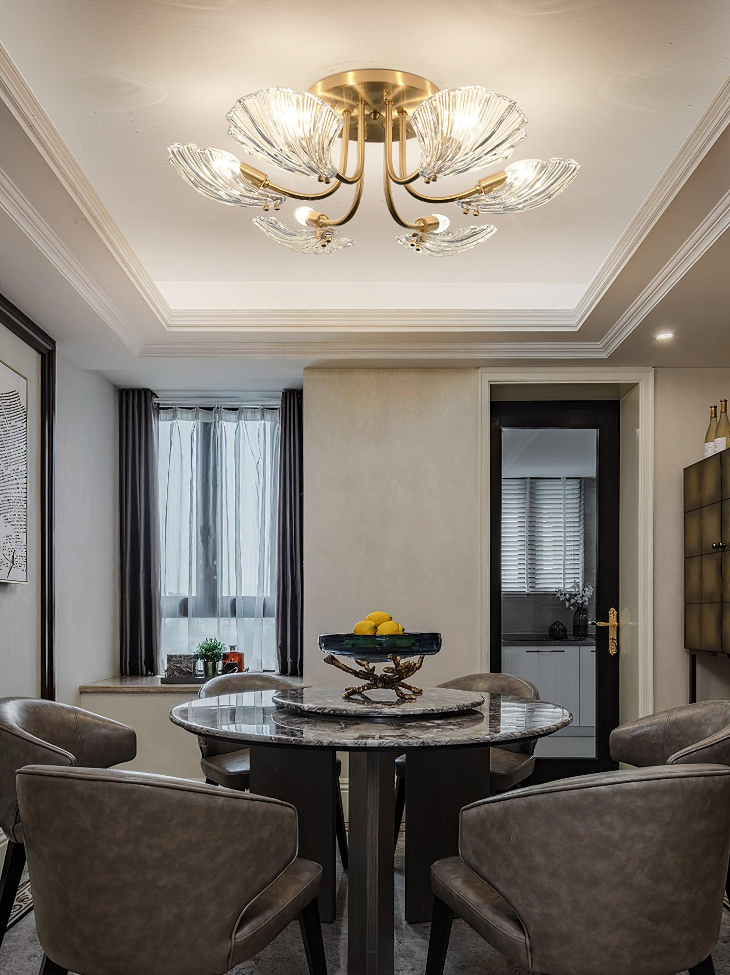 Luxury Shell Brass Ceiling Lamp by FIFTH & BEAM — product view 11
