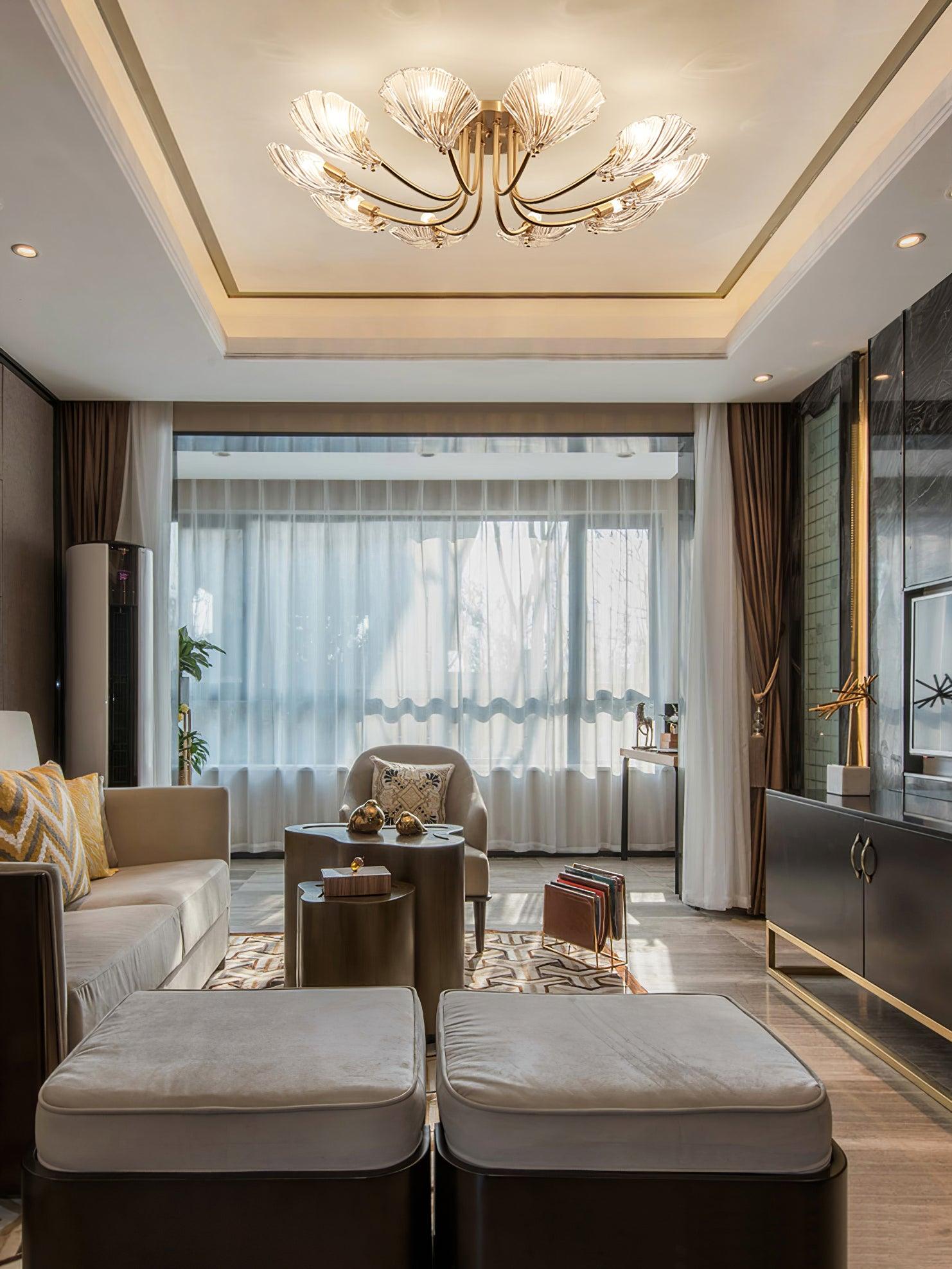 Luxury Shell Brass Ceiling Lamp by FIFTH & BEAM — product view 12
