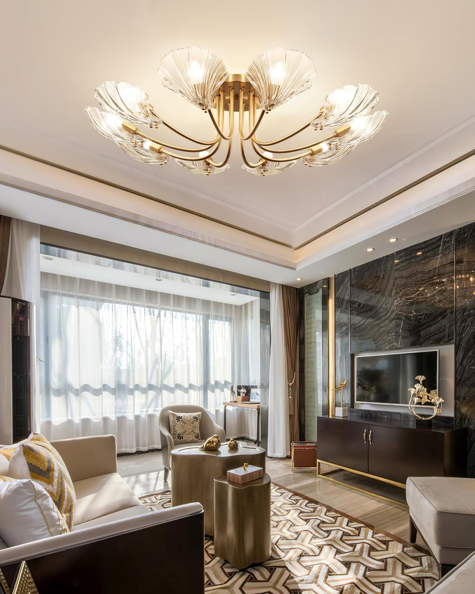 Luxury Shell Brass Ceiling Lamp by FIFTH & BEAM — product view 13