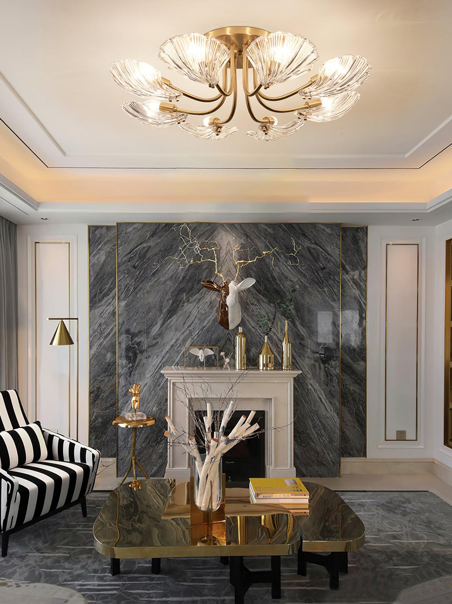Luxury Shell Brass Ceiling Lamp by FIFTH & BEAM — product view 14