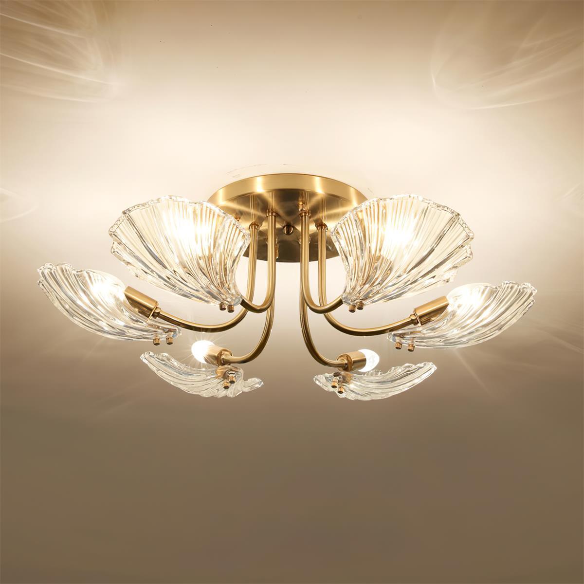 Luxury Shell Brass Ceiling Lamp by FIFTH & BEAM — product view 15