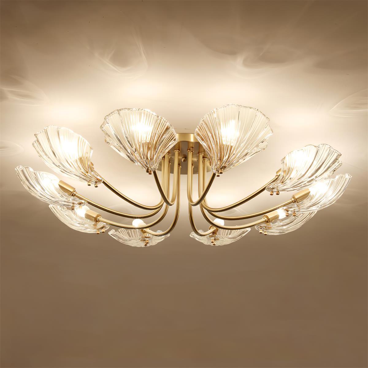Luxury Shell Brass Ceiling Lamp by FIFTH & BEAM — product view 17