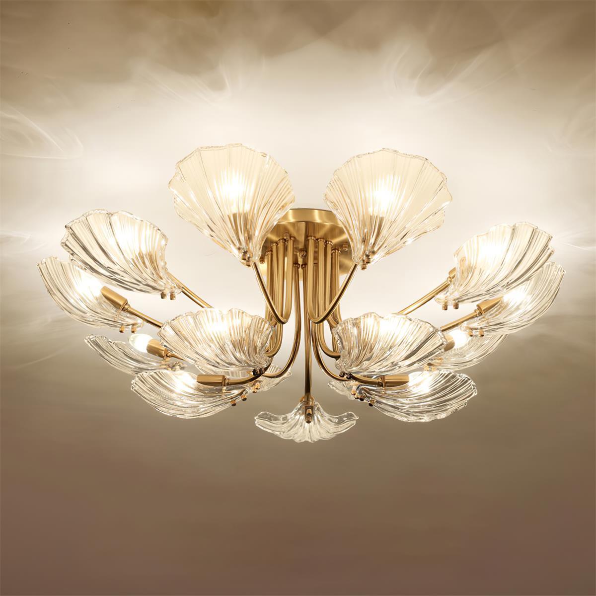 Luxury Shell Brass Ceiling Lamp by FIFTH & BEAM — product view 18