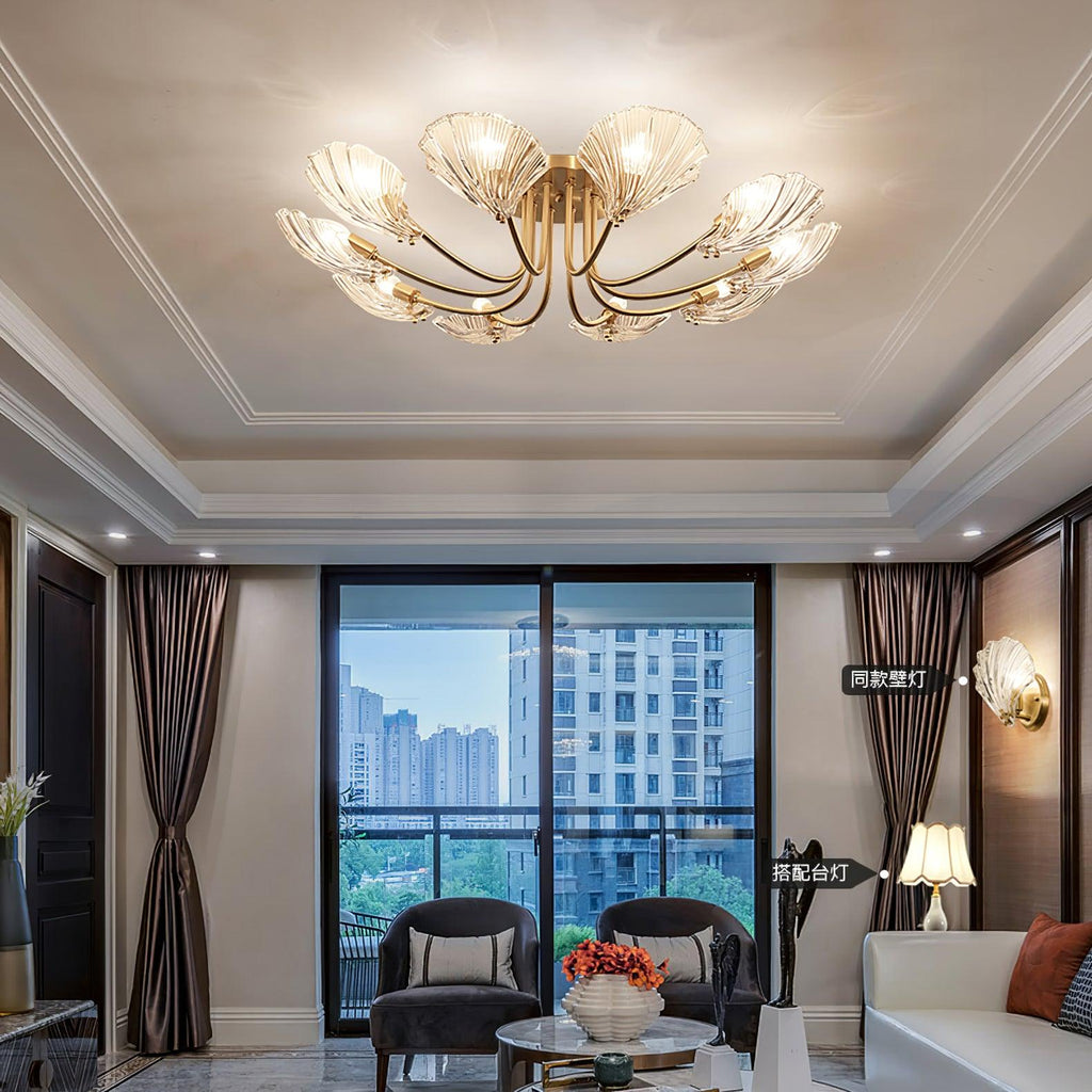 Luxury Shell Brass Ceiling Lamp by FIFTH & BEAM — product view 5