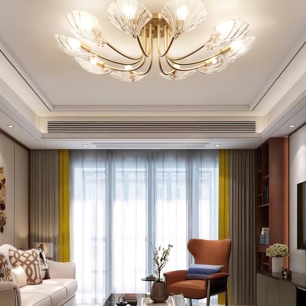 Luxury Shell Brass Ceiling Lamp by FIFTH & BEAM — product view 6