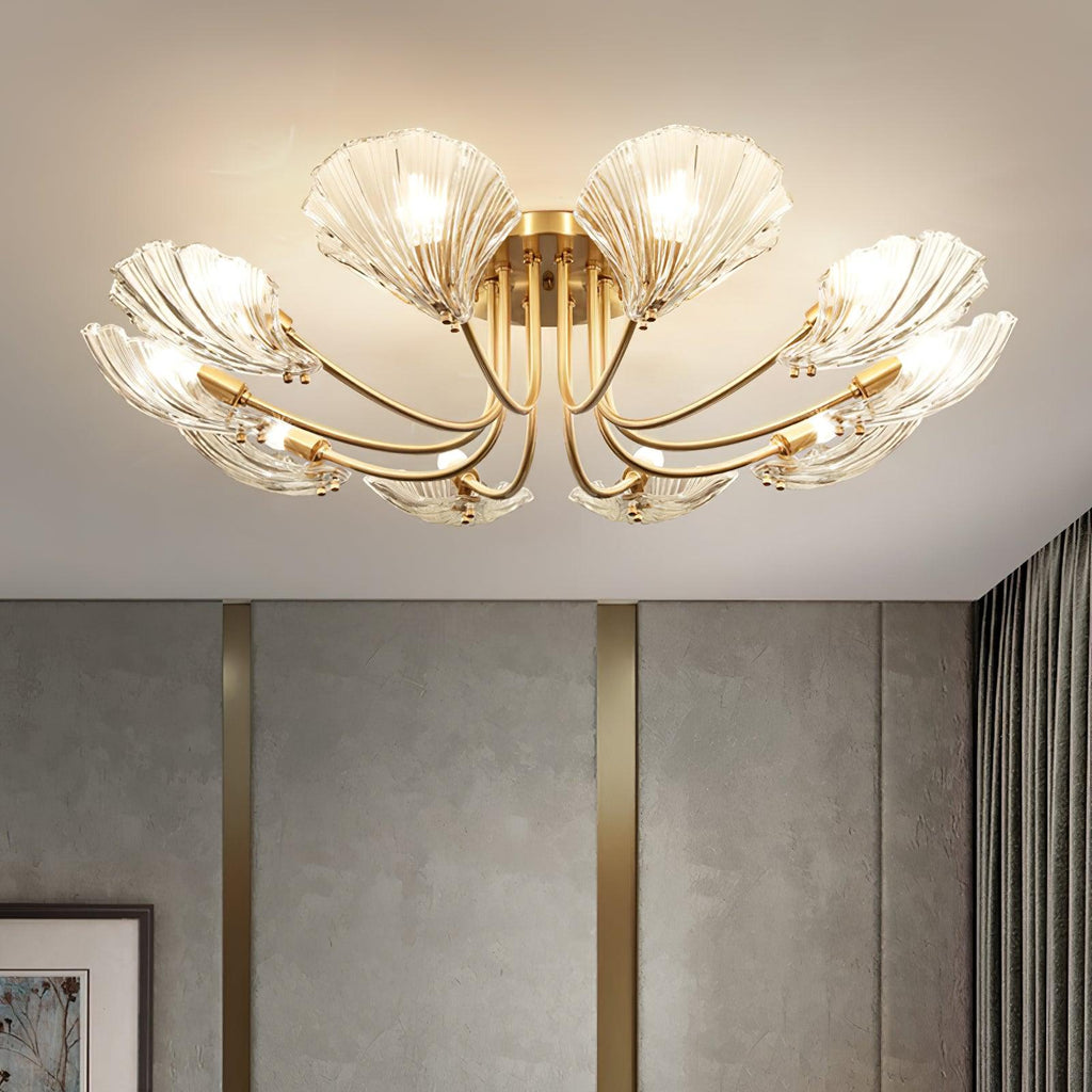 Luxury Shell Brass Ceiling Lamp by FIFTH & BEAM — product view 2