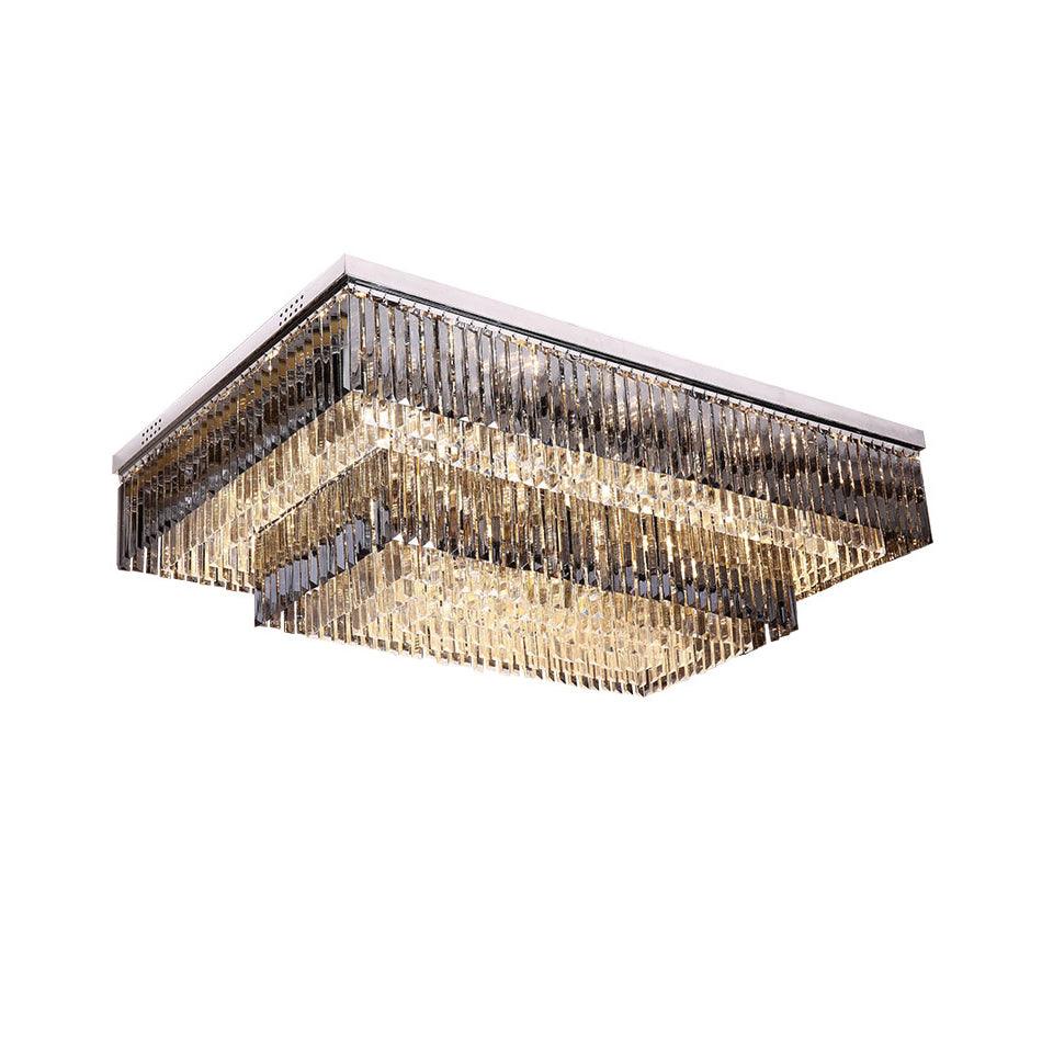 Flush Chrome Crystal Ceiling Light by FIFTH & BEAM — product view 1