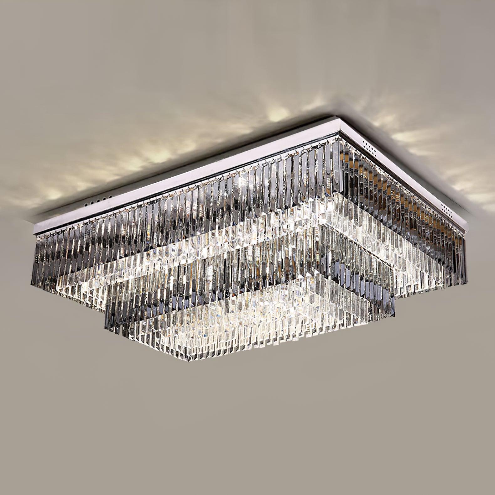 Flush Chrome Crystal Ceiling Light by FIFTH & BEAM — product view 16