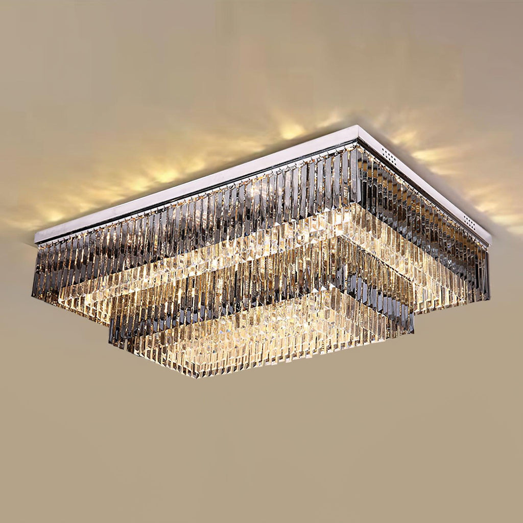 Flush Chrome Crystal Ceiling Light by FIFTH & BEAM — product view 17