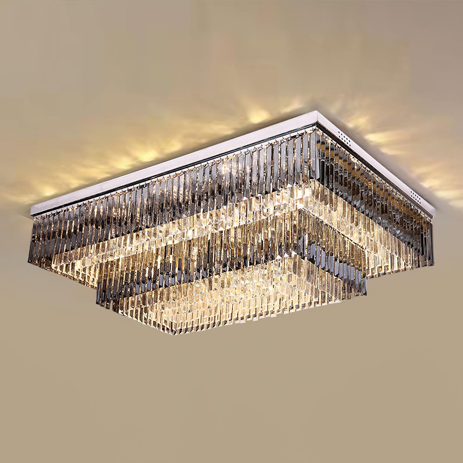 Flush Chrome Crystal Ceiling Light by FIFTH & BEAM — product view 17
