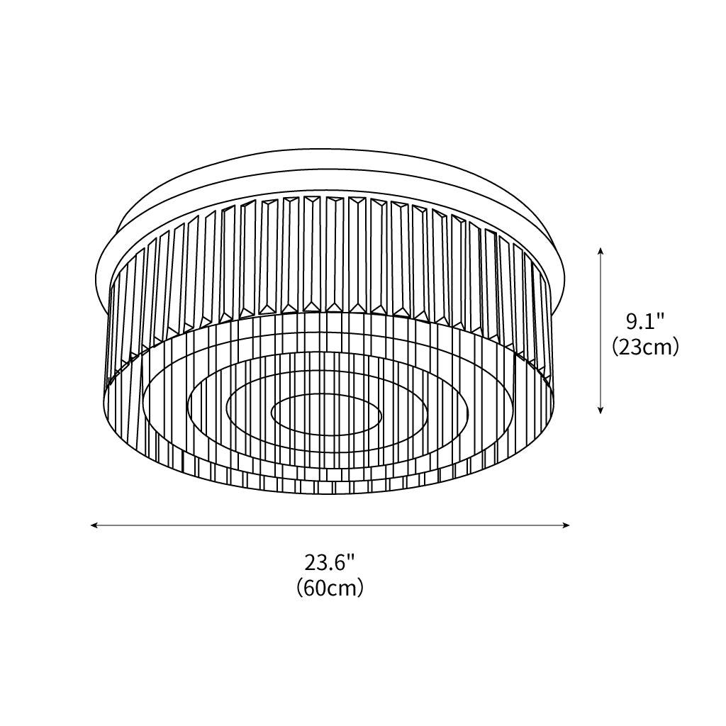 Flush Chrome Crystal Ceiling Light by FIFTH & BEAM — product view 3
