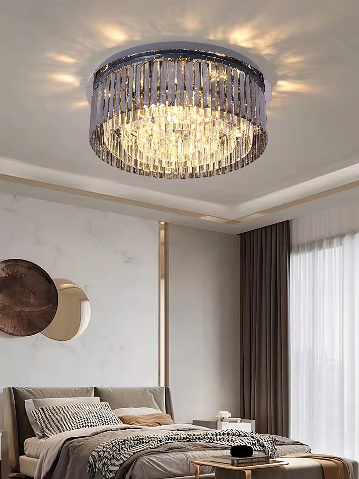 Flush Chrome Crystal Ceiling Light by FIFTH & BEAM — product view 6