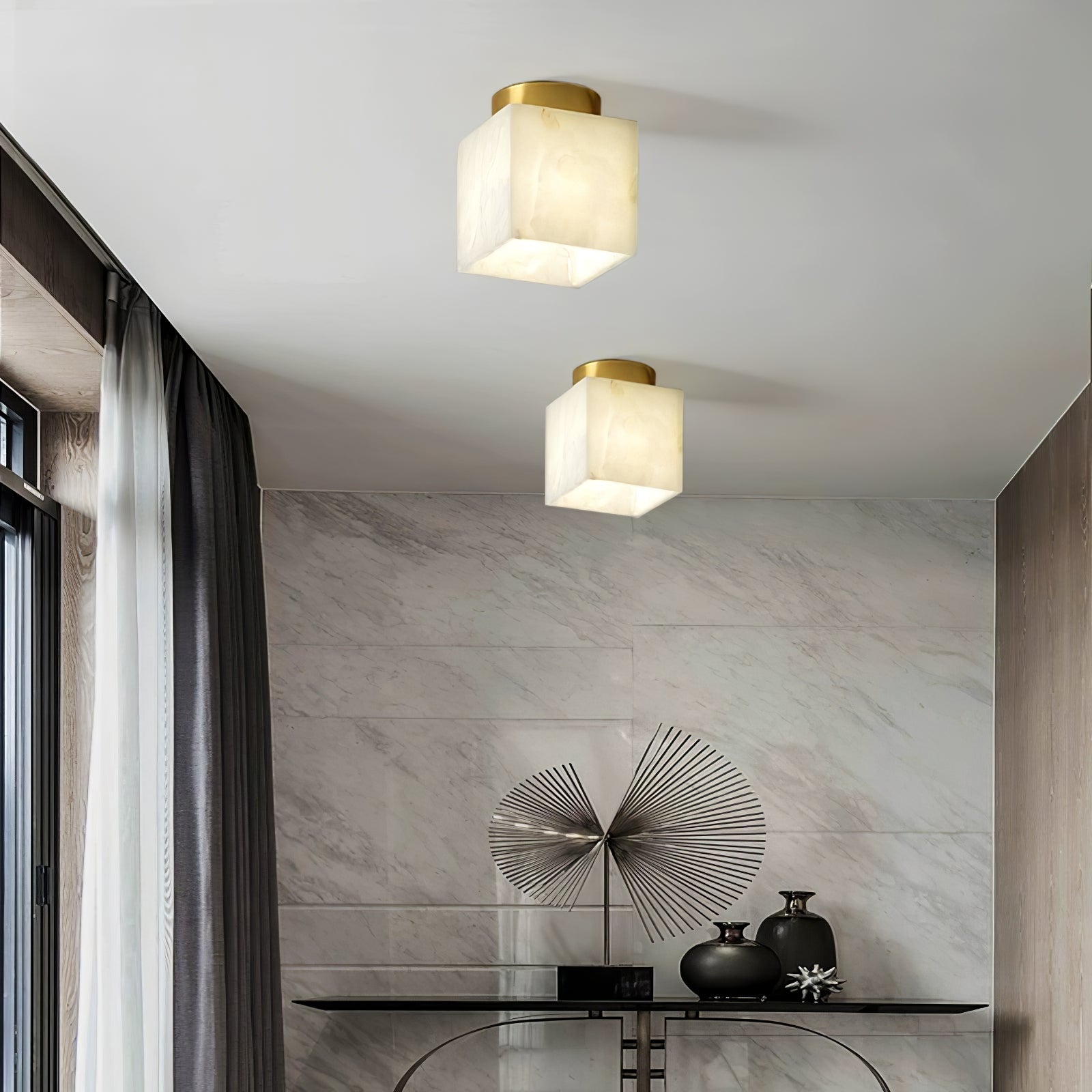 Moon Alabaster Ceiling Light by FIFTH & BEAM — product view 3